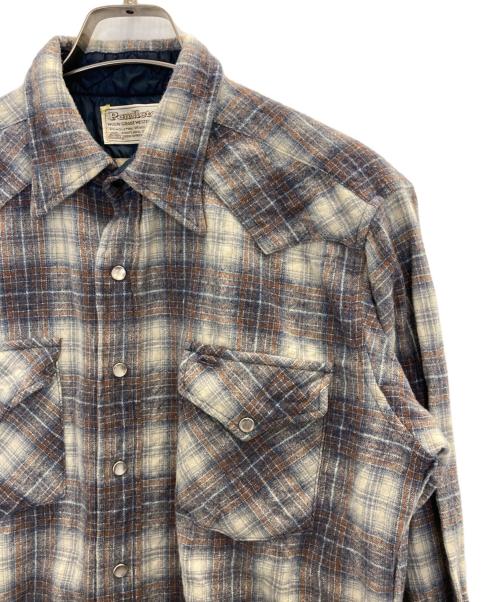 PENDLETON（ペンドルトン）PENDLETON (ペンドルトン) ウエスタンオンブレチェックシャツ ホワイト×ネイビー サイズ:Lの古着・服飾アイテム