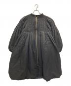 lananラナン）の古着「ボリュームスリーブキルティングワンピースブルゾン」｜ブラック