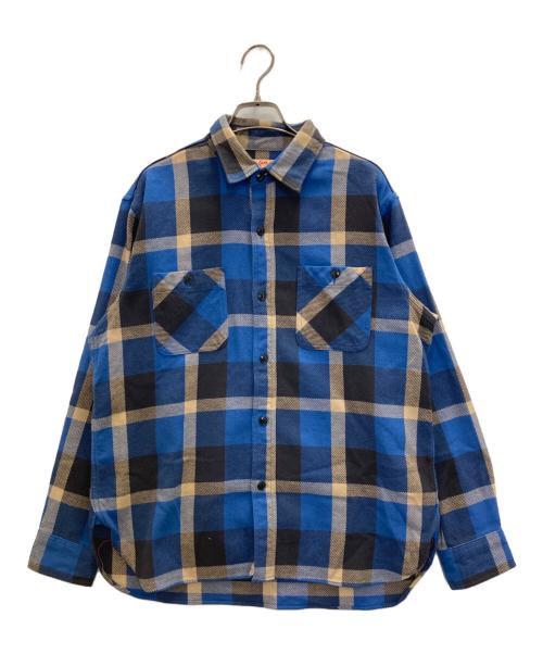 SUGAR CANE（シュガーケーン）SUGAR CANE (シュガーケーン) TWILL CHECK WORK SHIRT ブルー サイズ:Ⅿの古着・服飾アイテム