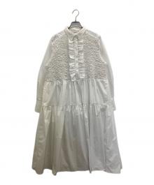 machatt（マチャット）の古着「フリルティアードシャツワンピース」｜ホワイト