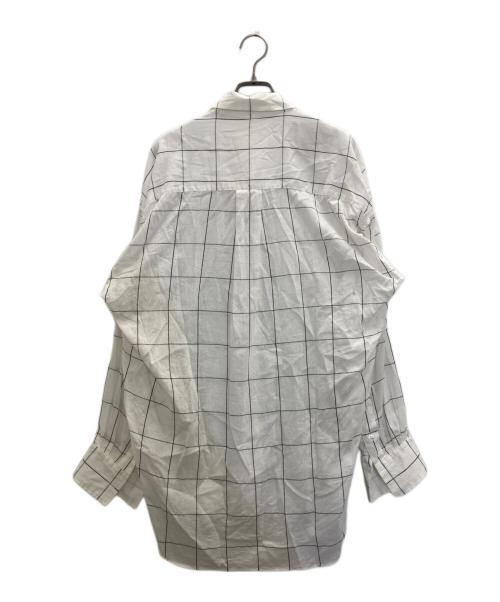 Whim Gazette（ウィムガゼット）Whim Gazette (ウィムガゼット) シアーチェックオーバーシャツ ホワイト サイズ:FREEの古着・服飾アイテム