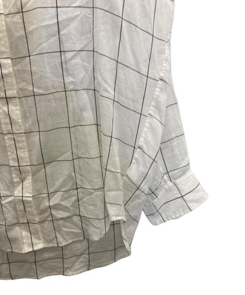 Whim Gazette（ウィムガゼット）Whim Gazette (ウィムガゼット) シアーチェックオーバーシャツ ホワイト サイズ:FREEの古着・服飾アイテム