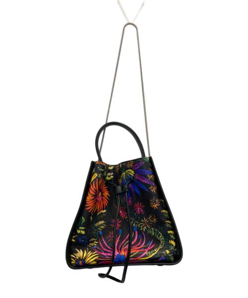 3.1 phillip lim（スリーワンフィリップリム）3.1 phillip lim (スリーワンフィリップリム) フローラルプリント2WAYチェーンショルダーバッグ ブラックの古着・服飾アイテム