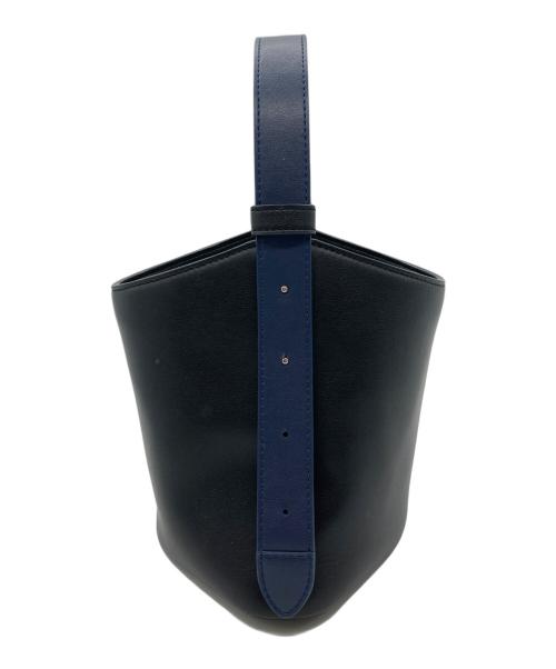 VASIC（ヴァジック）VASIC (ヴァジック) バケツ型バイカラートートバッグ ブラック×ネイビーの古着・服飾アイテム