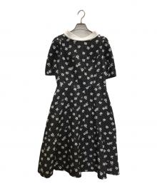 M'S GRACY（エムズグレイシー）の古着「お花ドット柄ワンピース」｜ブラック