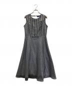 M'S GRACYエムズグレイシー）の古着「ギンガムチェックノースリーブワンピース」｜ブラック