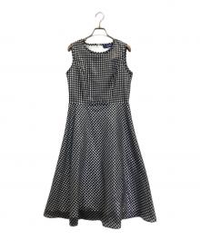 M'S GRACY（エムズグレイシー）の古着「ギンガムチェックノースリーブワンピース」｜ブラック