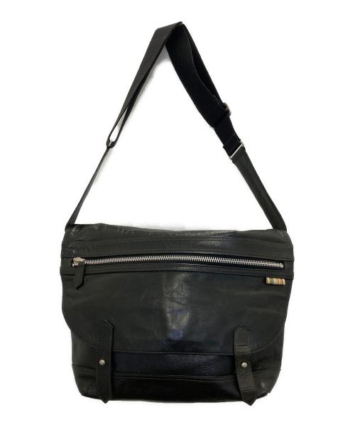 PAUL SMITH（ポールスミス）Paul Smith (ポールスミス) レザーメッセンジャーバッグ ブラックの古着・服飾アイテム