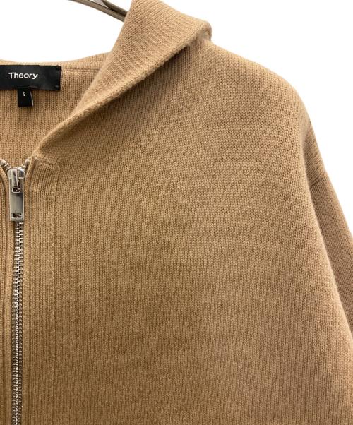 theory（セオリー）theory (セオリー) カシミア混 ジップアップ ニットパーカー ブラウン サイズ:Sの古着・服飾アイテム