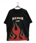 HERON PRESTONヘロンプレストン）の古着「Law Flames Tee」｜ブラック