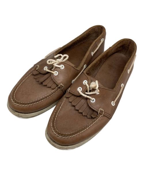 POLO RALPH LAUREN（ポロ・ラルフローレン）POLO RALPH LAUREN (ポロ・ラルフローレン) フリンジモカシンシューズ ブラウン サイズ:25.5㎝の古着・服飾アイテム