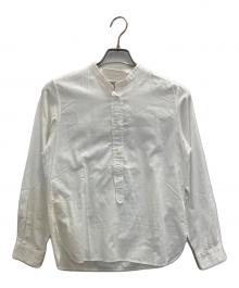 MARGARET HOWELL（マーガレットハウエル）の古着「スタンドカラーブラウス」｜ホワイト