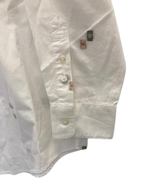 PAPAS（パパス）PAPAS (パパス) 刺繍B.D.シャツ ホワイト サイズ:Ⅼの古着・服飾アイテム