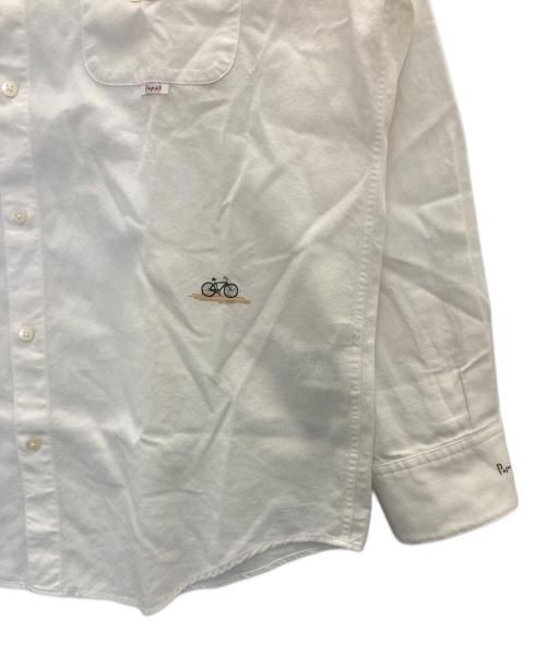 PAPAS（パパス）PAPAS (パパス) 刺繍コットンフランネルシャツ ホワイト サイズ:Ｌの古着・服飾アイテム