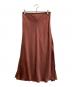 DRAWER（ドゥロワー）の古着「ポリエステルサテンフレアロングスカート」｜ブラウン