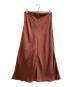 DRAWER (ドゥロワー) ポリエステルサテンフレアロングスカート ブラウン サイズ:40：5000円