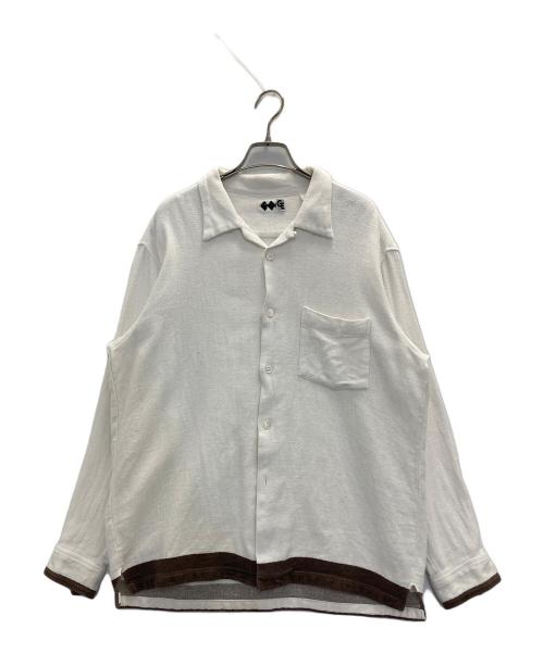 GOODENOUGH（グッドイナフ）GOODENOUGH (グッドイナフ) finesse (フィネス) 90s BLANK  LINE FLANNEL SHIRTS ホワイト サイズ:Ⅼの古着・服飾アイテム