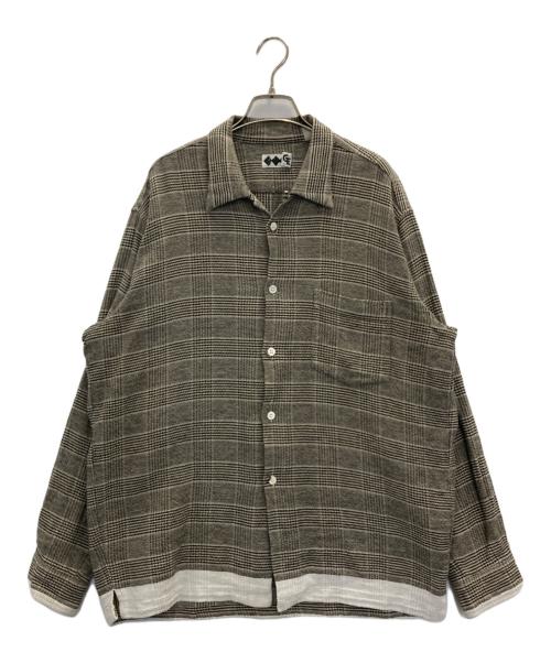 GOODENOUGH（グッドイナフ）GOODENOUGH (グッドイナフ) finesse (フィネス) 90s G.CHECK LINE FLANNEL SHIRTS グレー サイズ:Ⅼの古着・服飾アイテム