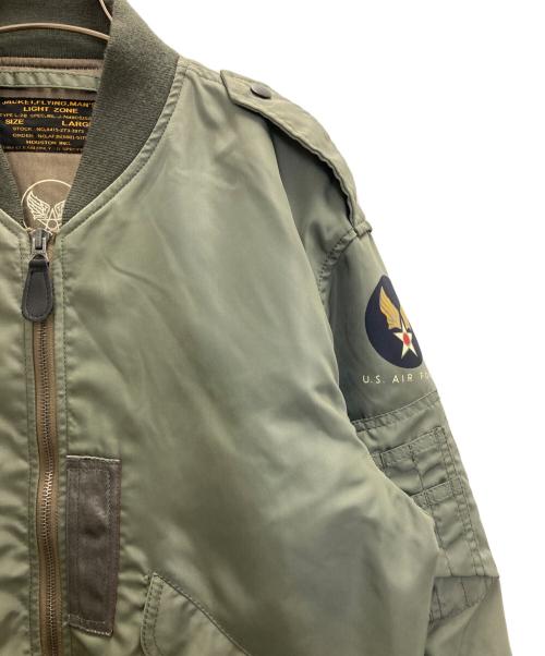 HOUSTON（ヒューストン）HOUSTON (ヒューストン) L-2B FLIGHT JACKET グリーン サイズ:Ⅼの古着・服飾アイテム