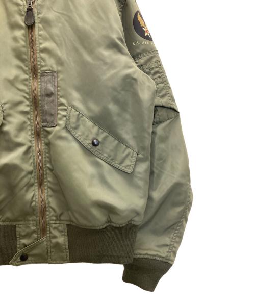 HOUSTON（ヒューストン）HOUSTON (ヒューストン) L-2B FLIGHT JACKET グリーン サイズ:Ⅼの古着・服飾アイテム