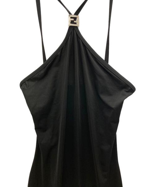 FENDI（フェンディ）FENDI (フェンディ) ロゴバックルキャミソールワンピース ブラック サイズ:Mの古着・服飾アイテム