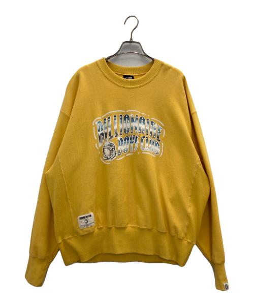 BILLIONAIRE BOYS CLUB（ビリオネアボーイズクラブ）BILLIONAIRE BOYS CLUB (ビリオネアボーイズクラブ) ARCH LOGO COTTON SWEATSHIRT イエロー サイズ:Ｌの古着・服飾アイテム