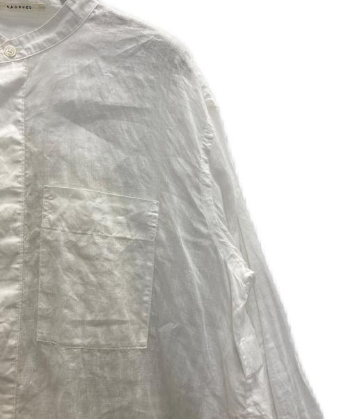 MACPHEE（マカフィー）MACPHEE (マカフィー) ラミーチェックボリュームギャザーリネンワンピース ホワイト サイズ:36の古着・服飾アイテム