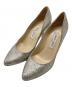 JIMMY CHOO（ジミーチュウ）の古着「グリッターヒールパンプス」｜シルバー
