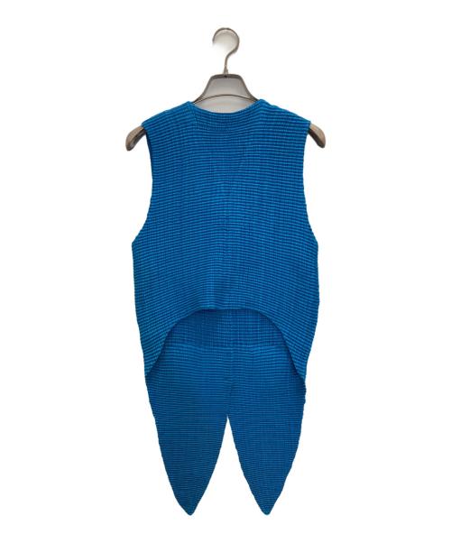 ISSEY MIYAKE（イッセイミヤケ）ISSEY MIYAKE (イッセイミヤケ) プリーツベスト ブルー サイズ:Ⅼの古着・服飾アイテム