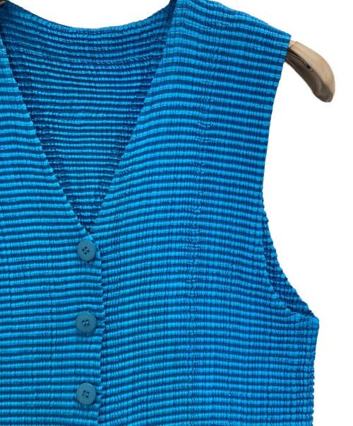 ISSEY MIYAKE（イッセイミヤケ）ISSEY MIYAKE (イッセイミヤケ) プリーツベスト ブルー サイズ:Ⅼの古着・服飾アイテム