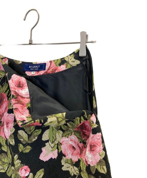 M'S GRACY（エムズグレイシー）M'S GRACY (エムズグレイシー) 花柄スカート ブラック サイズ:38の古着・服飾アイテム