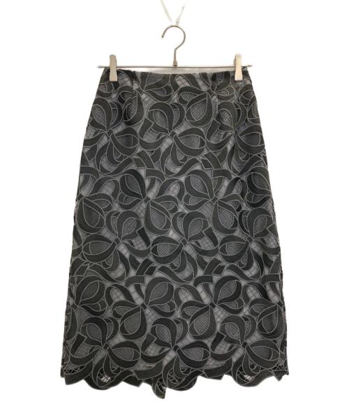 M'S GRACY（エムズグレイシー）M'S GRACY (エムズグレイシー) リボンレースタイトスカート ブラック サイズ:38の古着・服飾アイテム