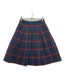 M'S GRACY（エムズグレイシー）の古着「チェックスカート」｜ネイビー