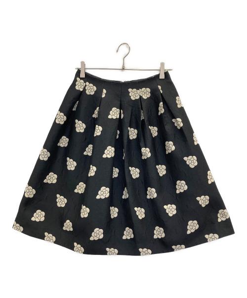 M'S GRACY（エムズグレイシー）M'S GRACY (エムズグレイシー) フラワーモチーフ フレアスカート ブラック サイズ:38の古着・服飾アイテム