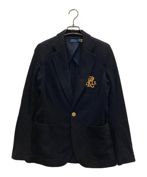 POLO RALPH LAUREN（ポロ・ラルフローレン）POLO RALPH LAUREN (ポロ・ラルフローレン) ロゴエンブレムニットブレザー ネイビー サイズ:2の古着・服飾アイテム