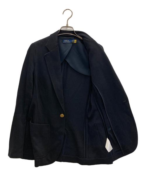 POLO RALPH LAUREN（ポロ・ラルフローレン）POLO RALPH LAUREN (ポロ・ラルフローレン) ロゴエンブレムニットブレザー ネイビー サイズ:2の古着・服飾アイテム
