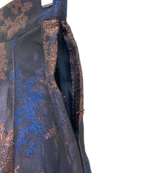 FRAY ID（フレイ アイディー）FRAY ID (フレイ アイディー) ラメジャガードフレアスカート ネイビー サイズ:1の古着・服飾アイテム