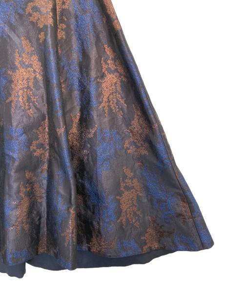 FRAY ID（フレイ アイディー）FRAY ID (フレイ アイディー) ラメジャガードフレアスカート ネイビー サイズ:1の古着・服飾アイテム