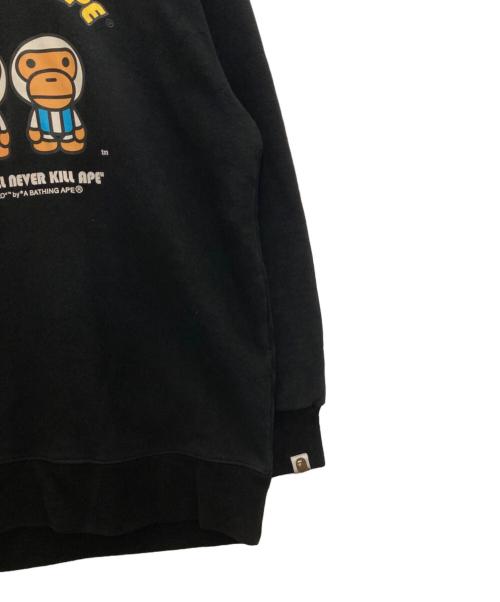 A BATHING APE（ア ベイシング エイプ）A BATHING APE (ア ベイシング エイプ) baby milo hoodie ブラック サイズ:XLの古着・服飾アイテム