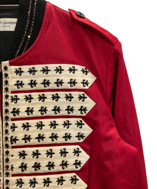 Saint Laurent Paris（サンローランパリ）Saint Laurent Paris (サンローランパリ) RED Officer Bomber Jacket レッド サイズ:42の古着・服飾アイテム