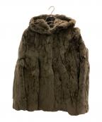 BEAUTY&YOUTH×Raincheetahビューティーアンドユース×レインチーター）の古着「ラビットファーフードコート」｜ブラウン