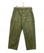 CIOTAシオタ）の古着「スビンコットンムラ糸バックサテンベイカーパンツ」｜オリーブ
