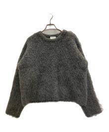 Whim Gazette（ウィムガゼット）の古着「ミックスヤーンクルーネックニットプルオーバー」｜グレー