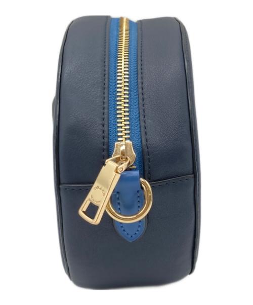 COACH（コーチ）COACH (コーチ) HORSE AND CARRIAGE DOT PRINT カメラバッグ インディゴの古着・服飾アイテム