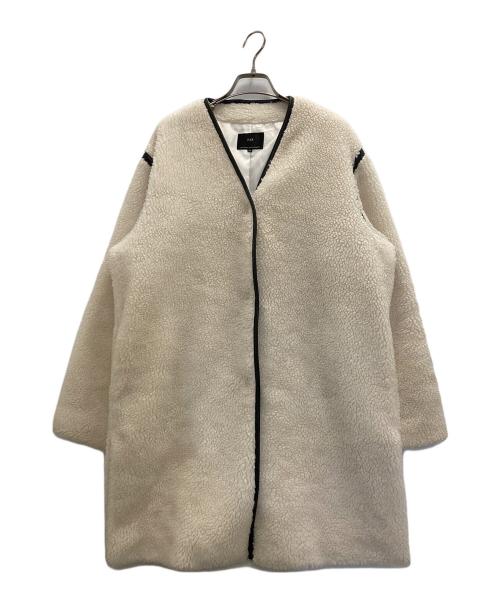 23区（ニジュウサンク）23区 (ニジュウサンク) パイピングボアコート ホワイト サイズ:38の古着・服飾アイテム