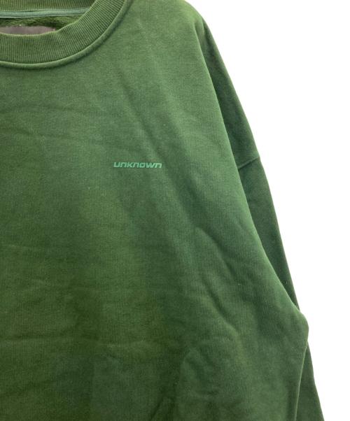 Unknown london（アンノウンロンドン）Unknown London (アンノウンロンドン) ラインストーンロゴスウェット グリーン サイズ:Ⅿの古着・服飾アイテム