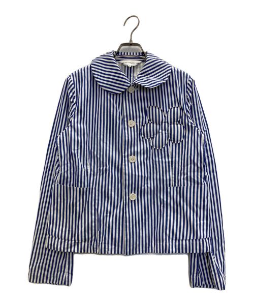 COMME des GARCONS GIRL（コムデギャルソンガール）COMME des GARCONS GIRL (コムデギャルソンガール) フラワーストライプデザインジャケット ブルー サイズ:Ⅿの古着・服飾アイテム