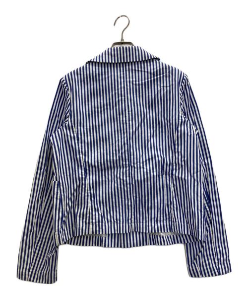COMME des GARCONS GIRL（コムデギャルソンガール）COMME des GARCONS GIRL (コムデギャルソンガール) フラワーストライプデザインジャケット ブルー サイズ:Ⅿの古着・服飾アイテム