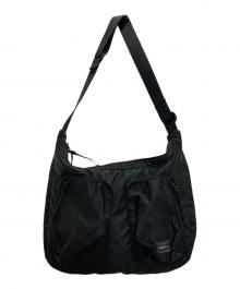 PORTER（ポーター）の古着「COMPART コンパート ダブル ポケット ショルダーバッグ」｜ブラック