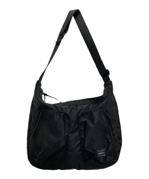 PORTER（ポーター）PORTER (ポーター) COMPART コンパート ダブル ポケット ショルダーバッグ ブラックの古着・服飾アイテム